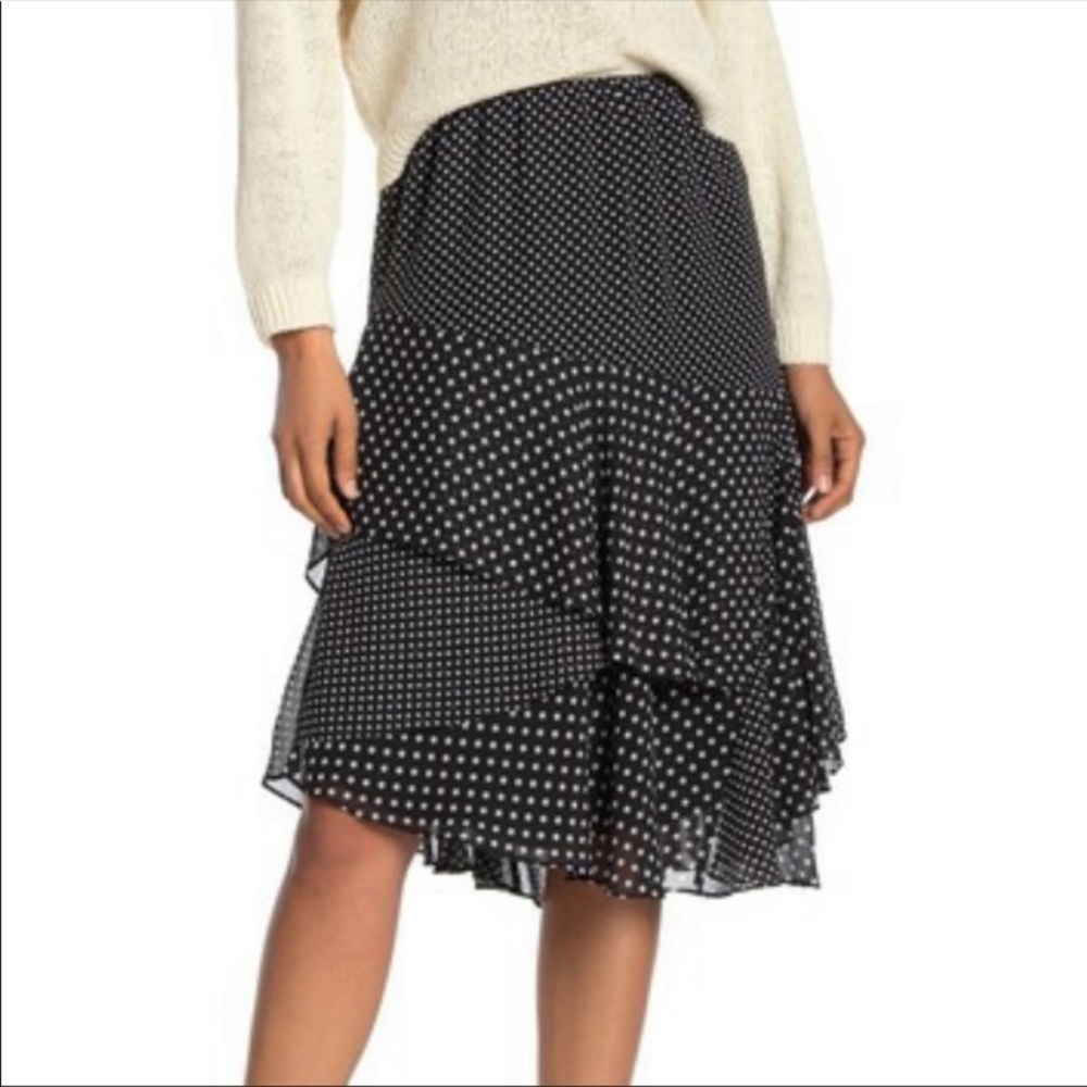 Joie Polka Dot Ruffle Skirt Size Large